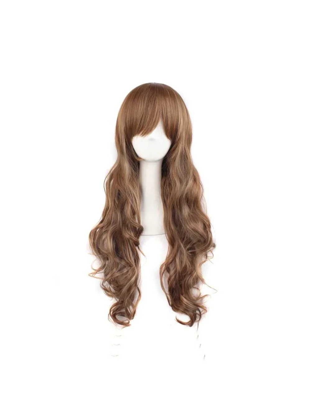 Women's Brown Khaki Synthetic Lolita Long Curly Clip On Ponytails Cosplay Wigs